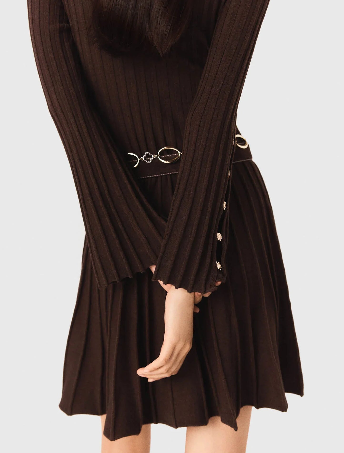 High-neck short skater dress