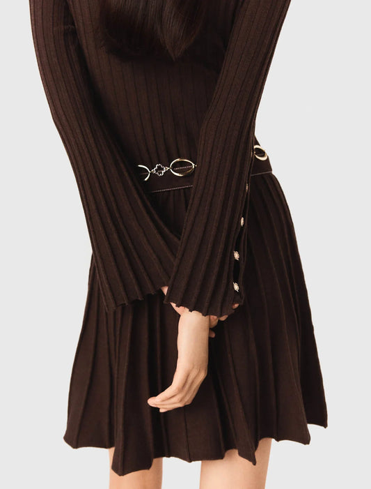 High-neck short skater dress