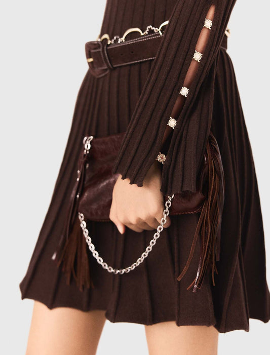 High-neck short skater dress