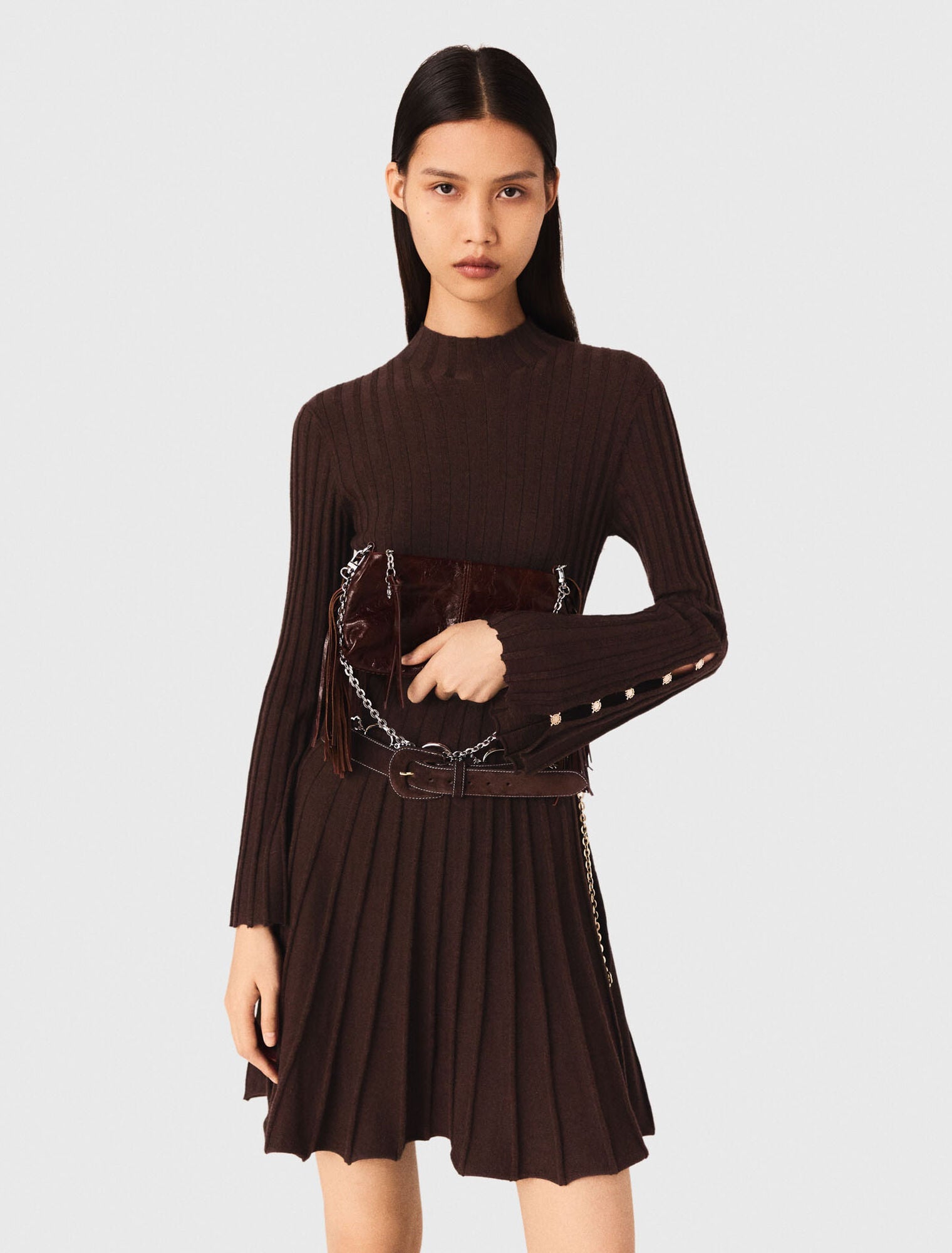 High-neck short skater dress