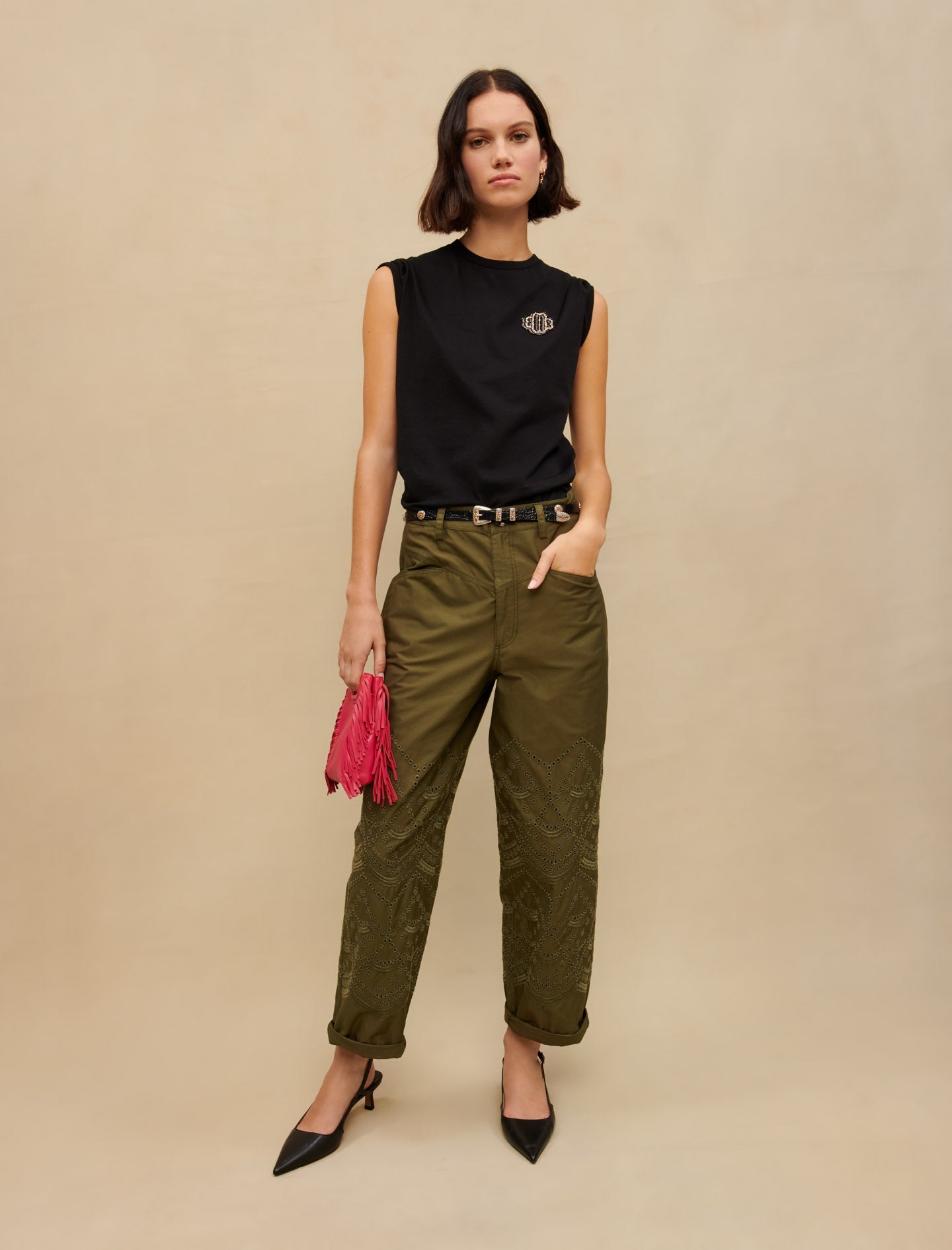 Black featured 100% COTTON T-SHIRT 100% COTTON T-SHIRT