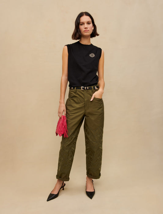 Black featured 100% COTTON T-SHIRT 100% COTTON T-SHIRT