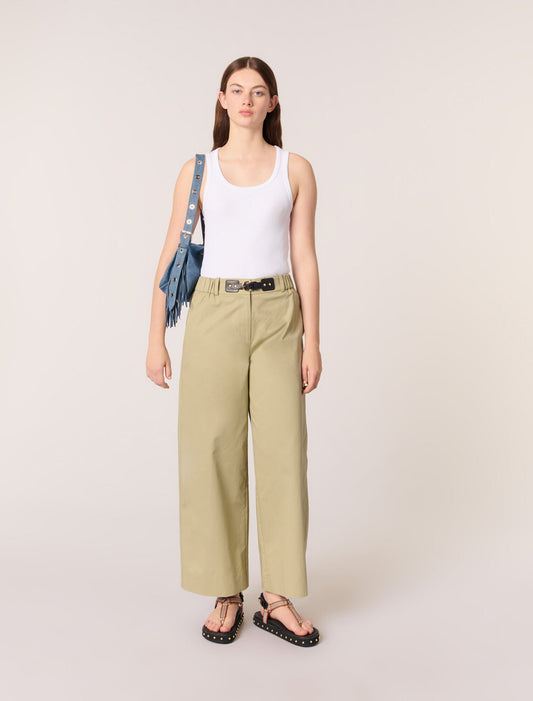 White-featured-Rib knit tank top