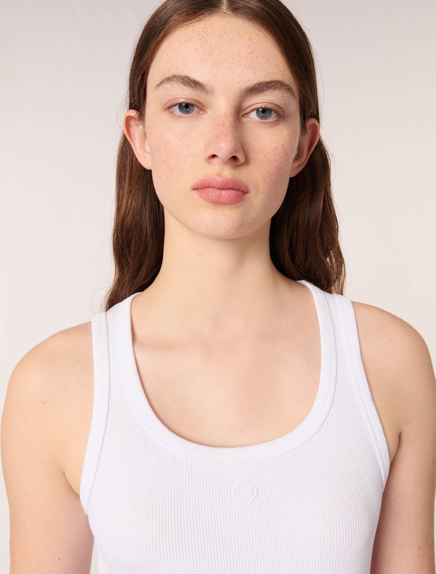 White-Rib knit tank top