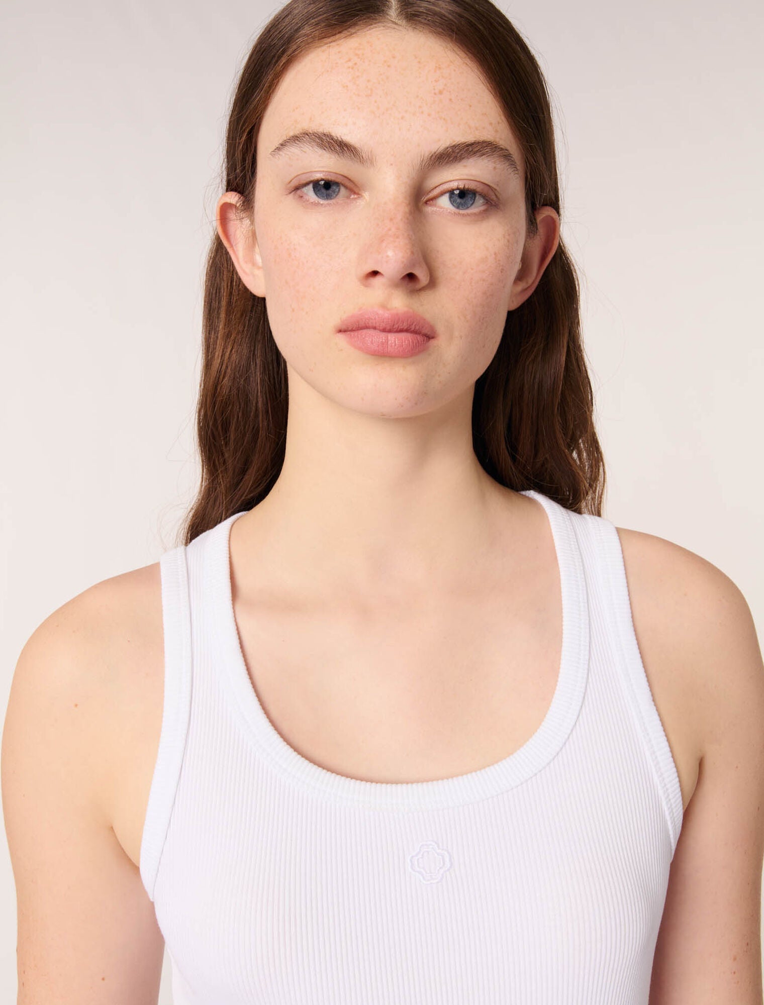 White-Rib knit tank top