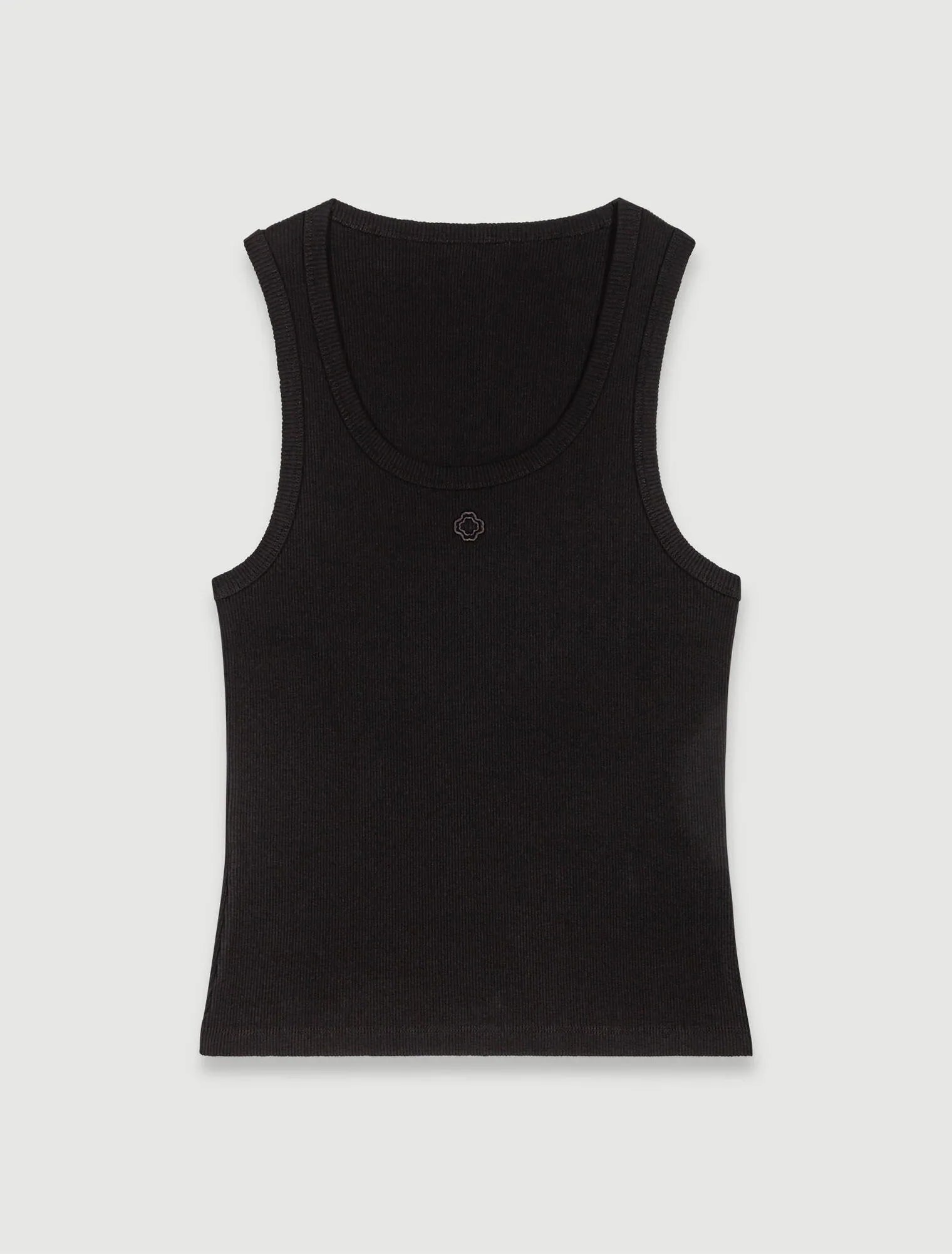 Black-Rib knit tank top