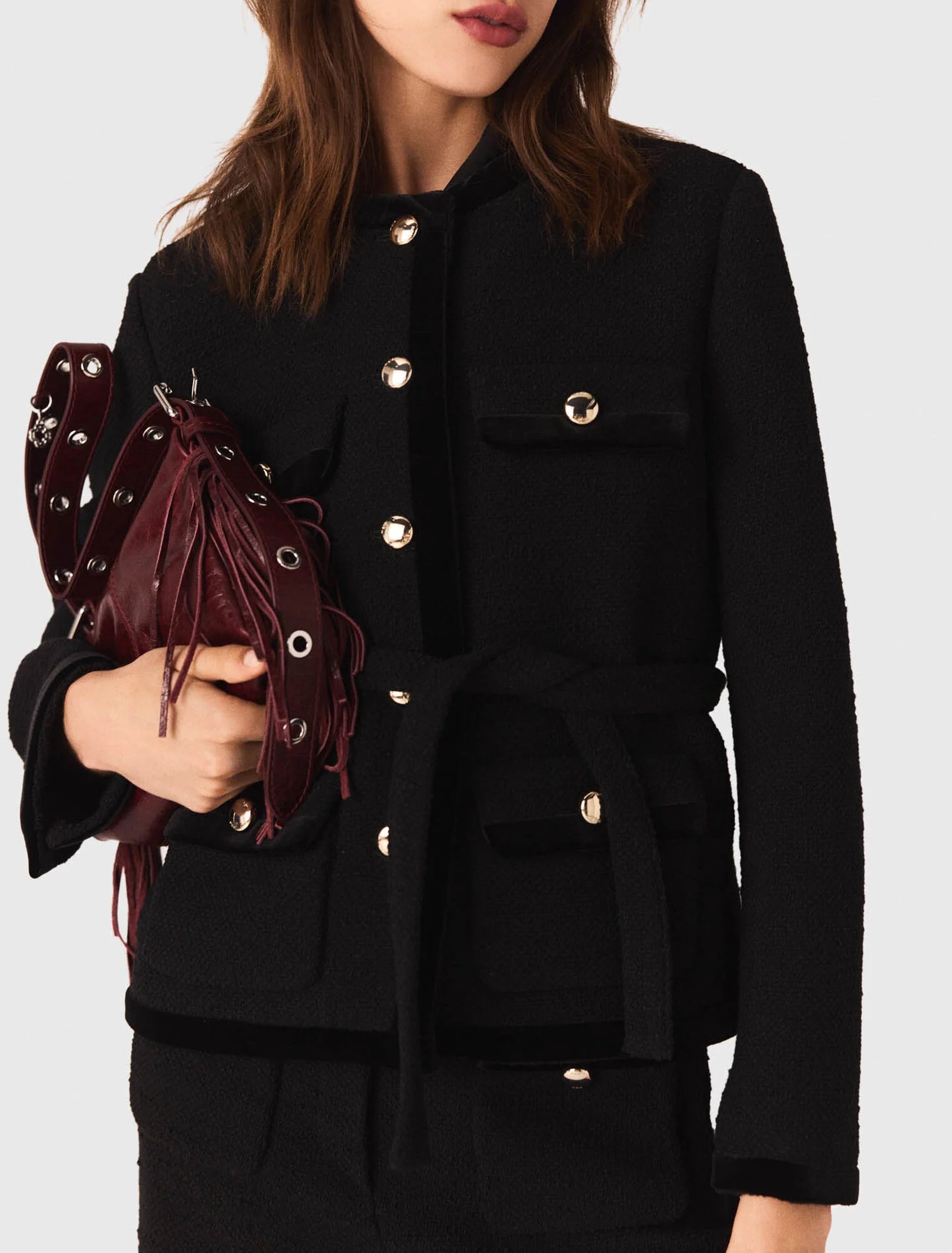 Long tweed jacket Black