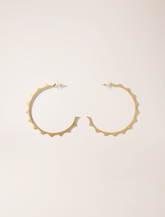 Gold-featured-Gold tapered metal hoop earrings