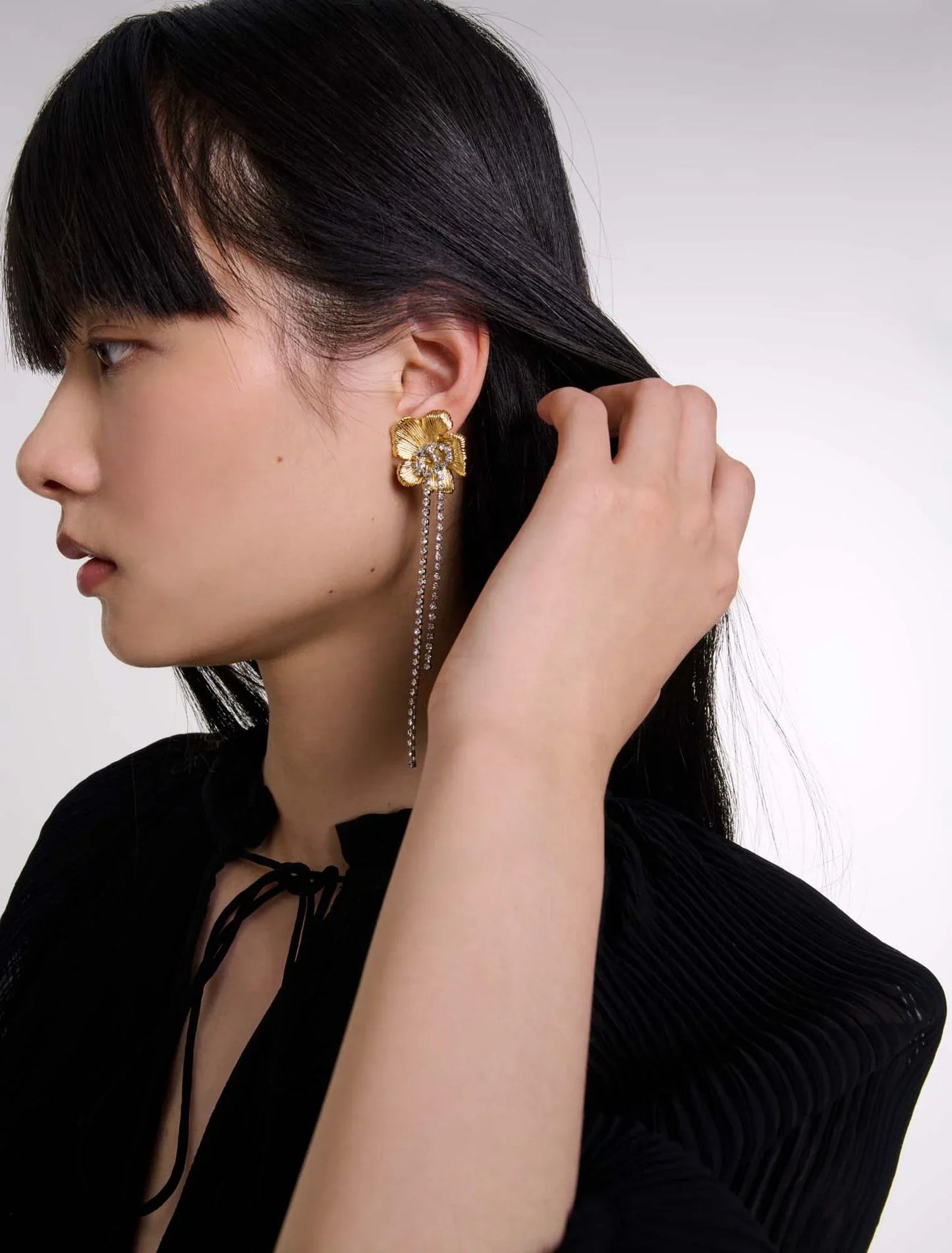 mfabi00975 flower earrings gold