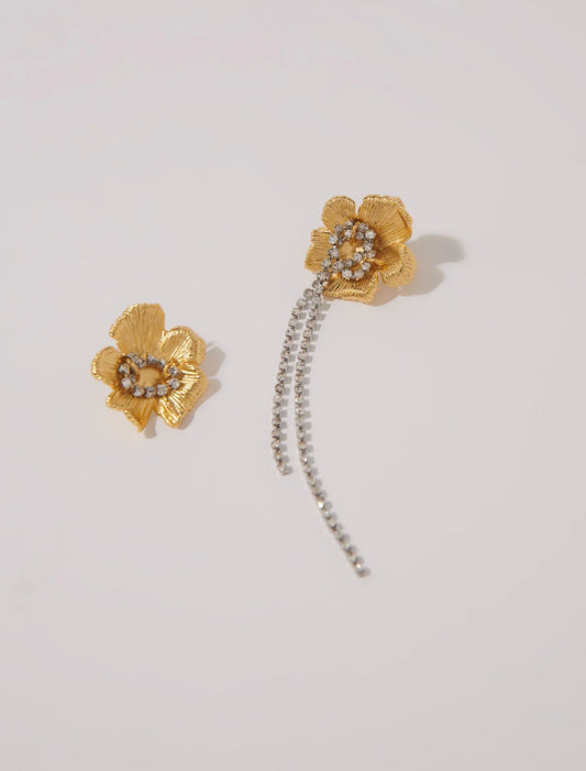 mfabi00975 flower earrings gold