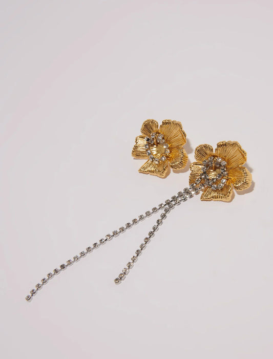 mfabi00975 flower earrings gold