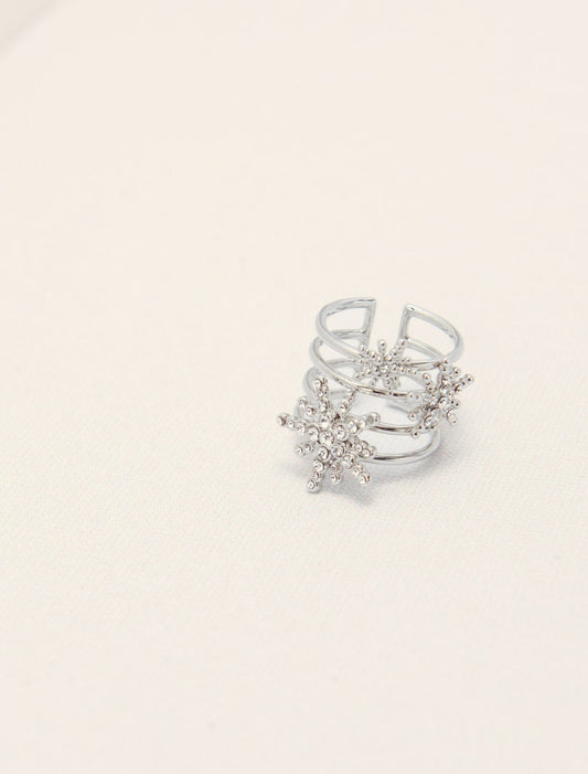 Silver-Rhinestone star ring