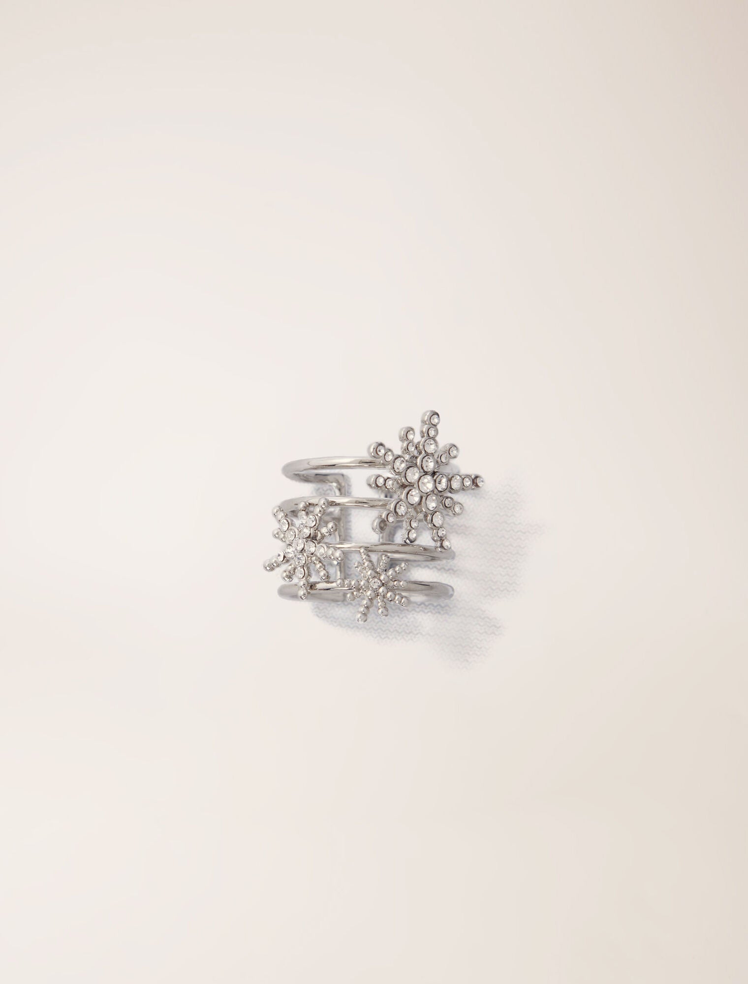 Silver-Rhinestone star ring