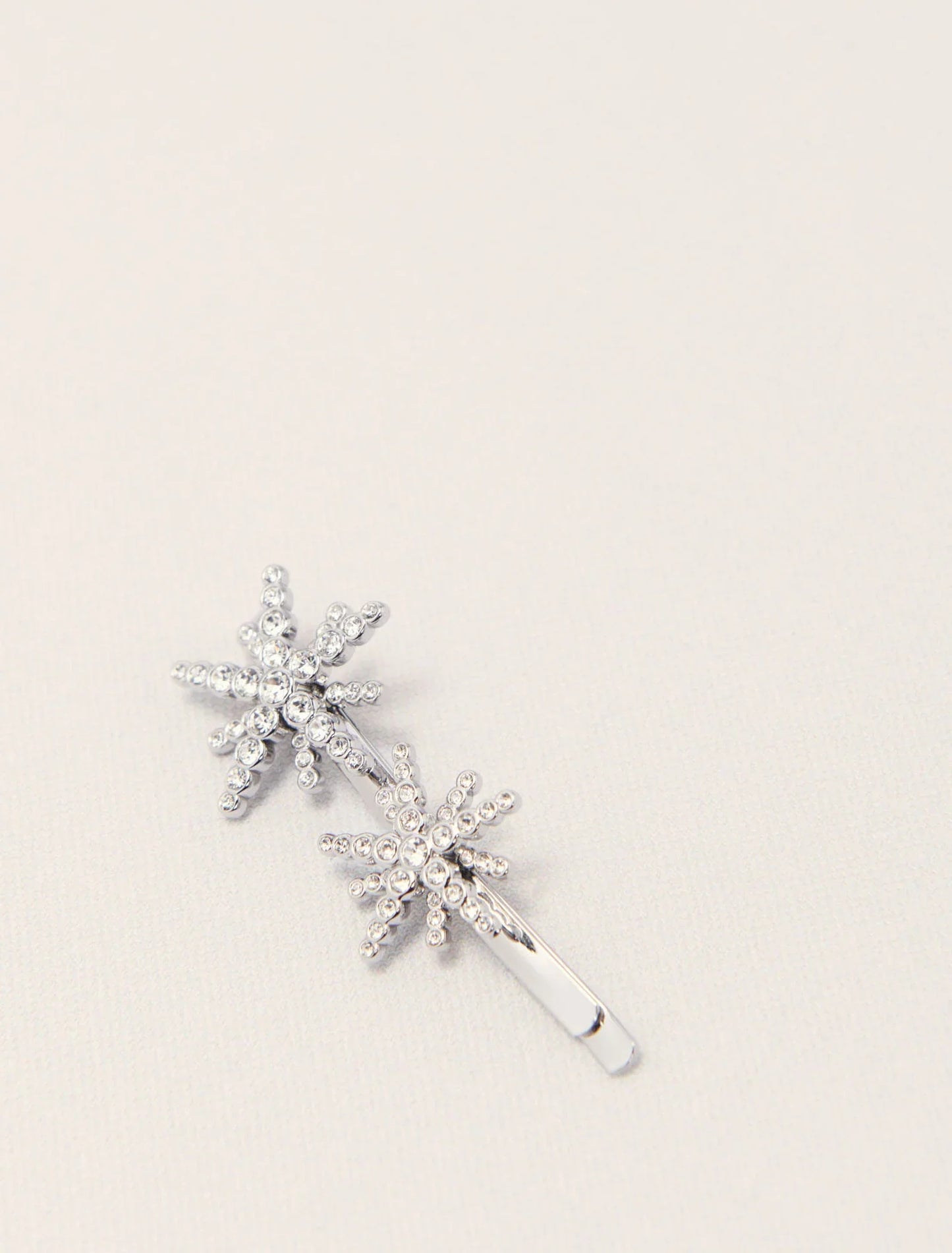 Silver-Star Rhinestone Barrette