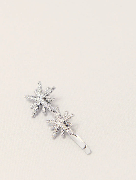 Silver-Star Rhinestone Barrette
