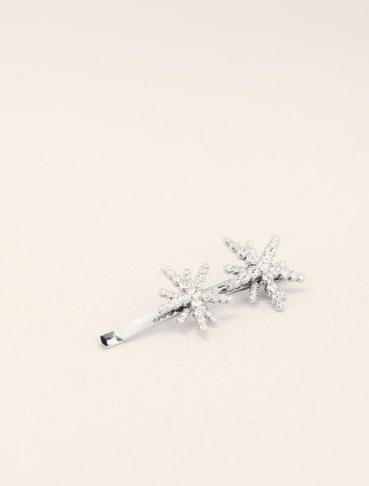 Silver-Star Rhinestone Barrette