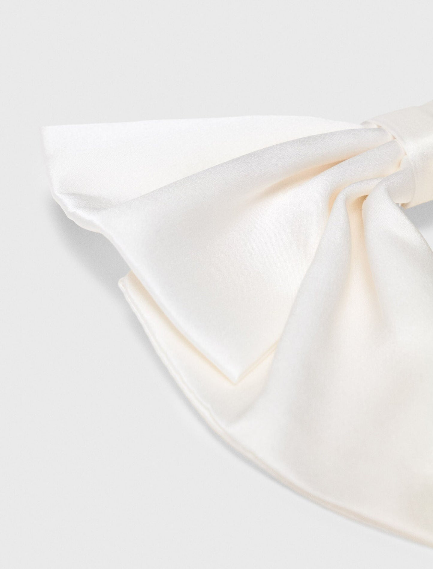 Satin-Effect Bow Barrette White