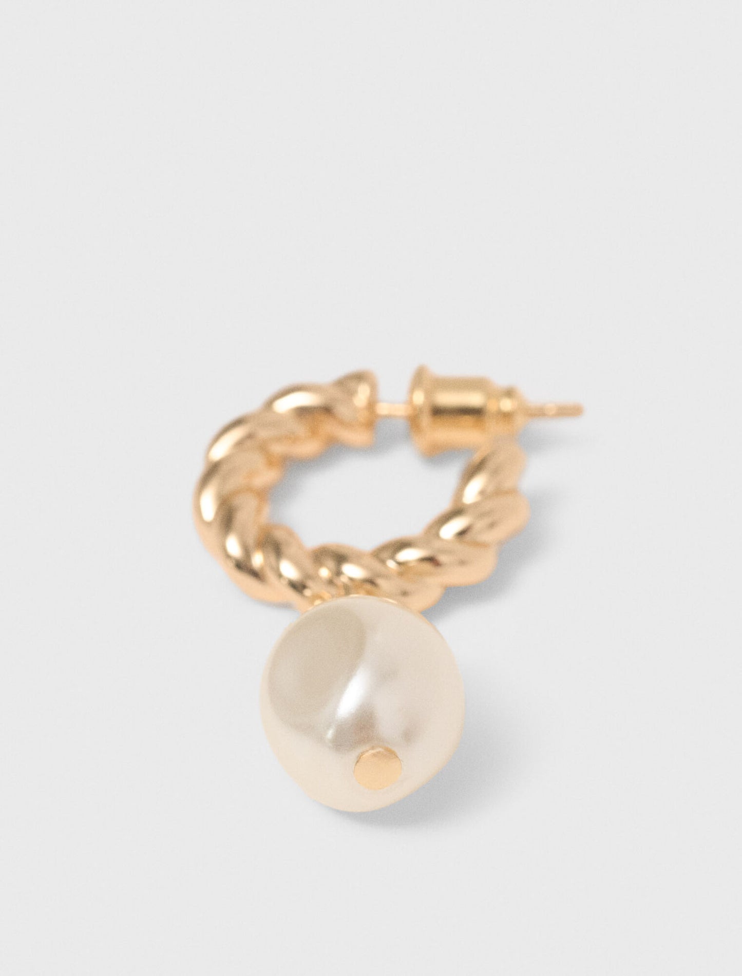 Twisted bead hoop earrings Gold