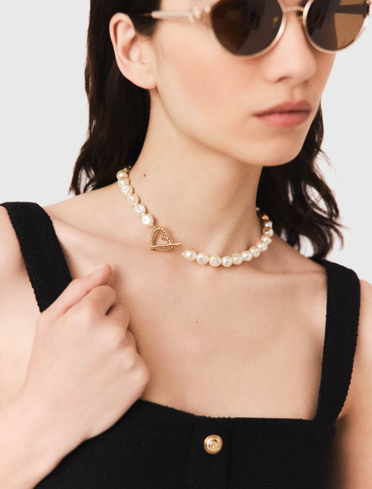 Pearl choker necklace Gold