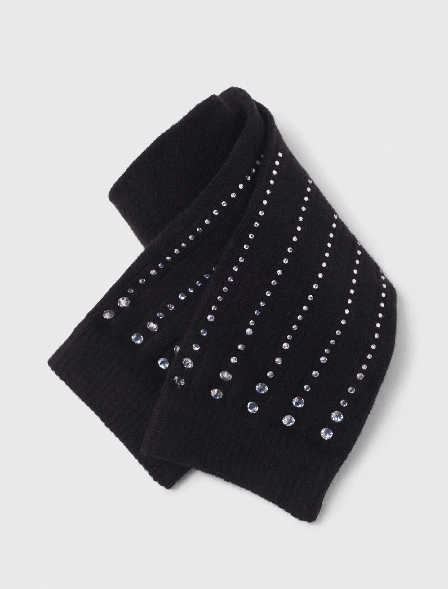 Rhinestone cotton socks Black
