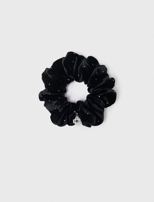 Rhinestone scrunchie Black