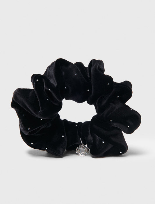 Rhinestone scrunchie Black