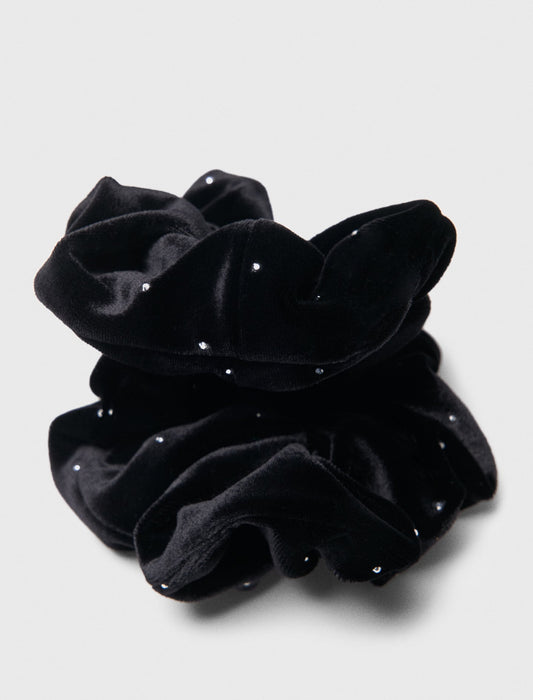 Rhinestone scrunchie Black