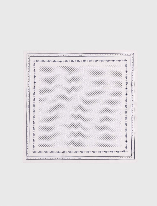 90X90 Printed Silk Scarf Ecru