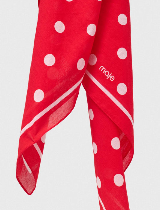 Polka dot cotton bandana Red Dots Print