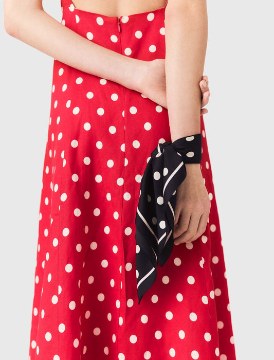 Silk polka dot bandana Navy Dots Print