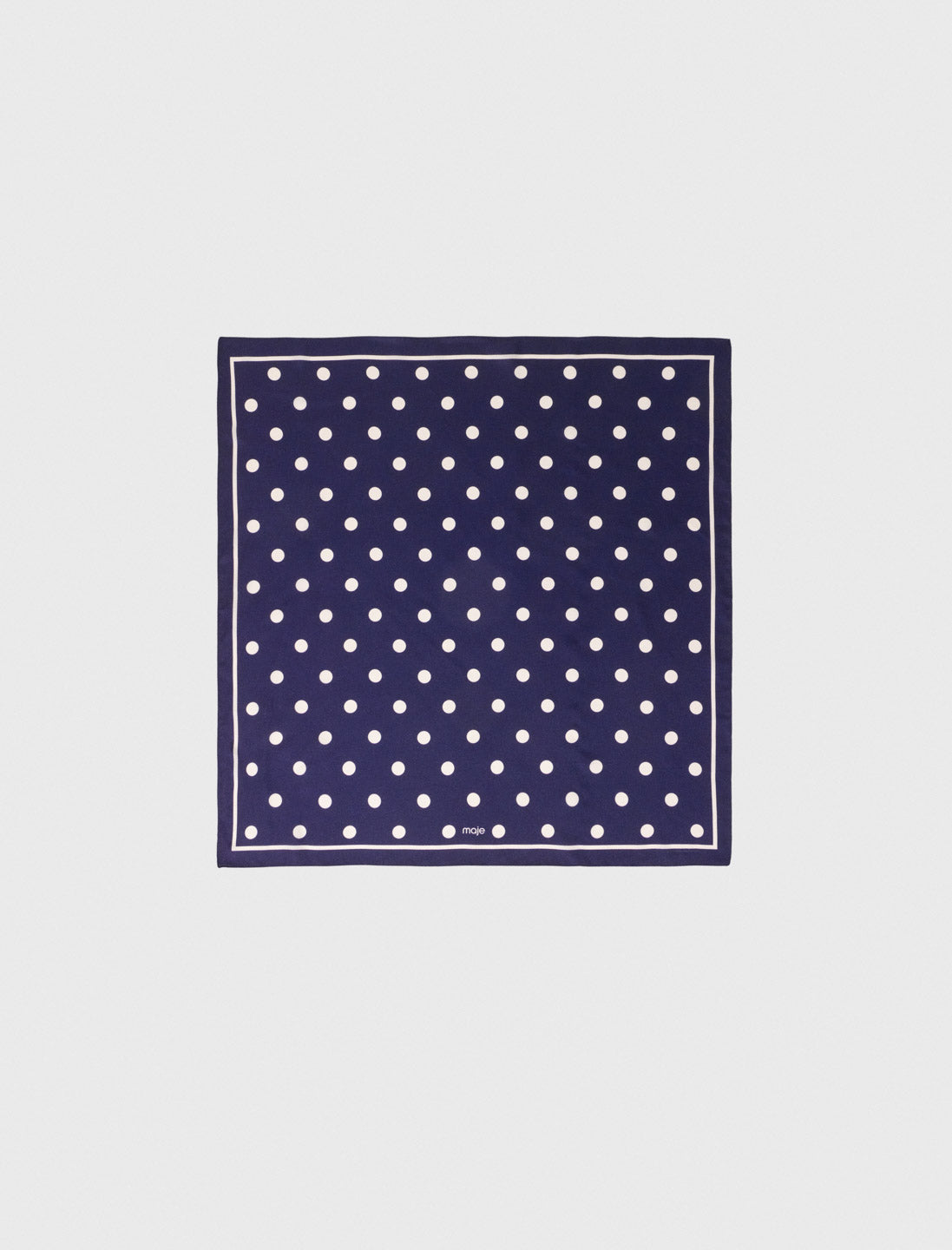 Silk polka dot bandana Navy Dots Print