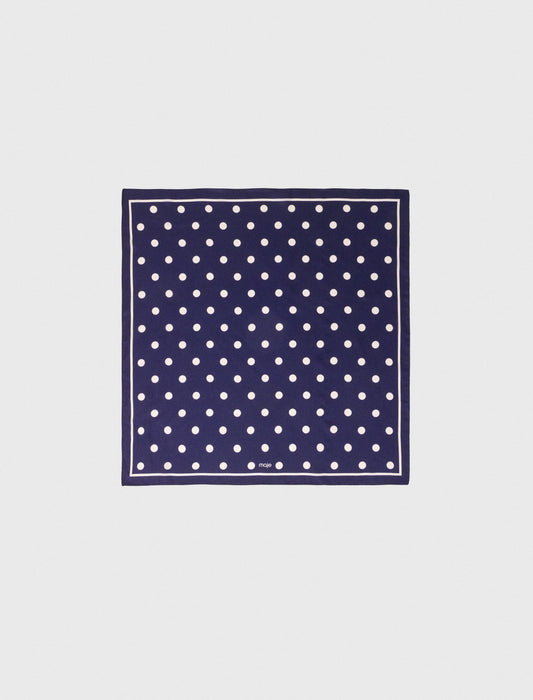 Silk polka dot bandana Navy Dots Print