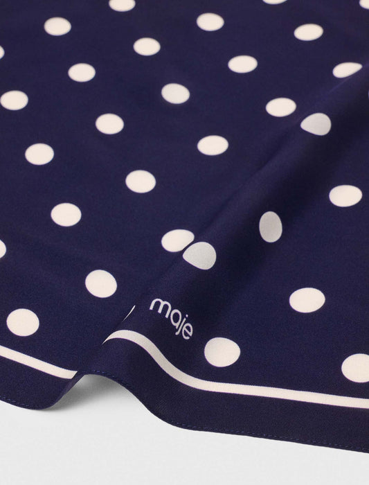 Silk polka dot bandana Navy Dots Print