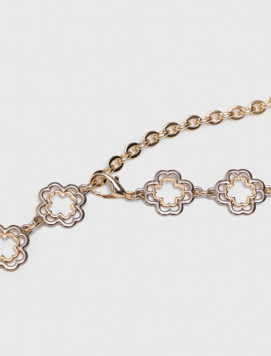 Two-tone Clover chain belt