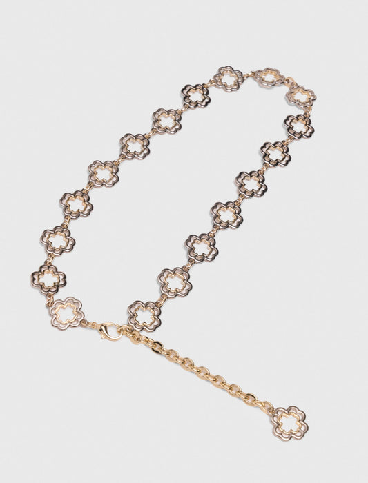 Two-tone Clover chain belt