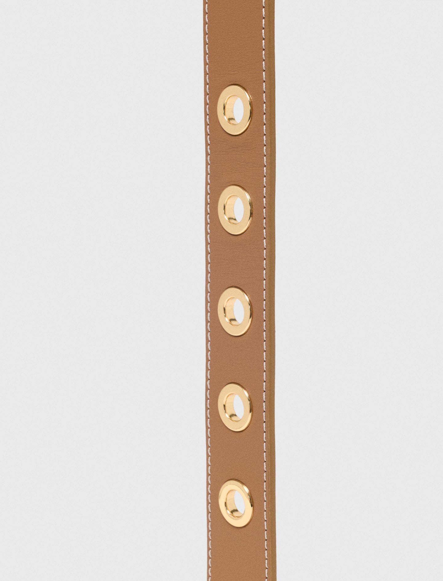 Leather belt with eyelets Moka