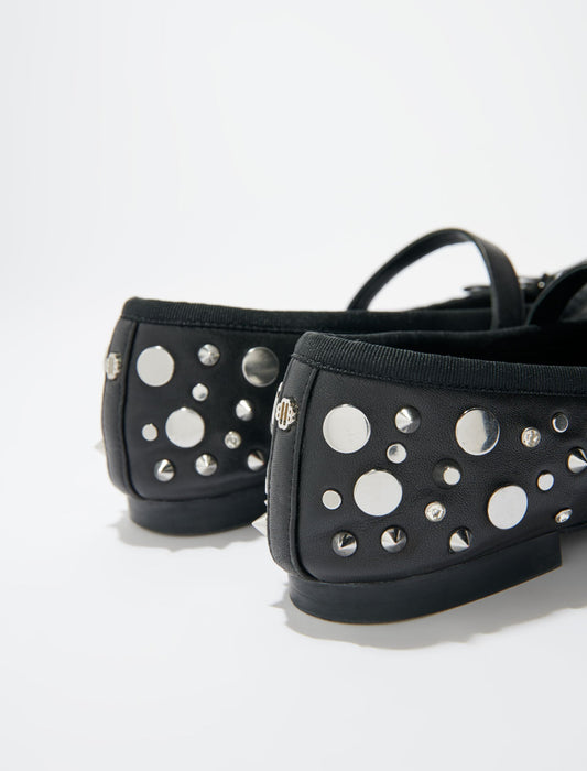 Black  -studded ballet flats