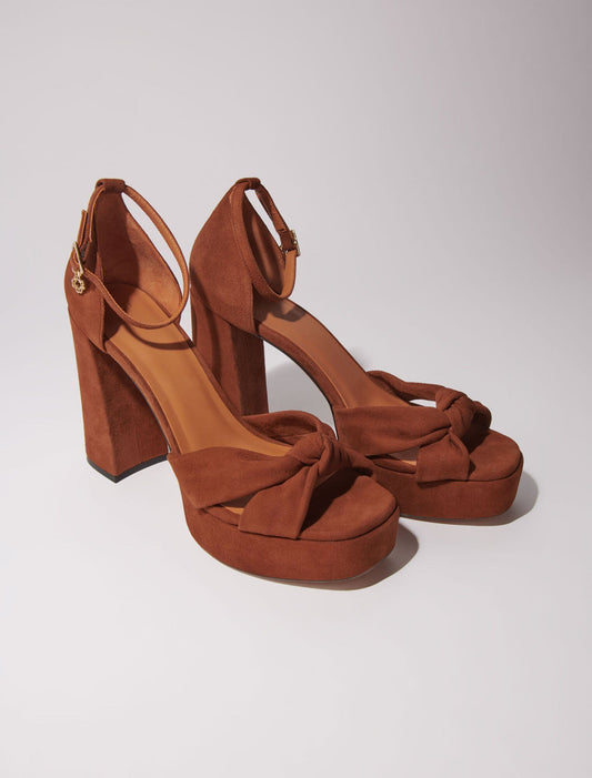 Brown  -Suede platform sandals