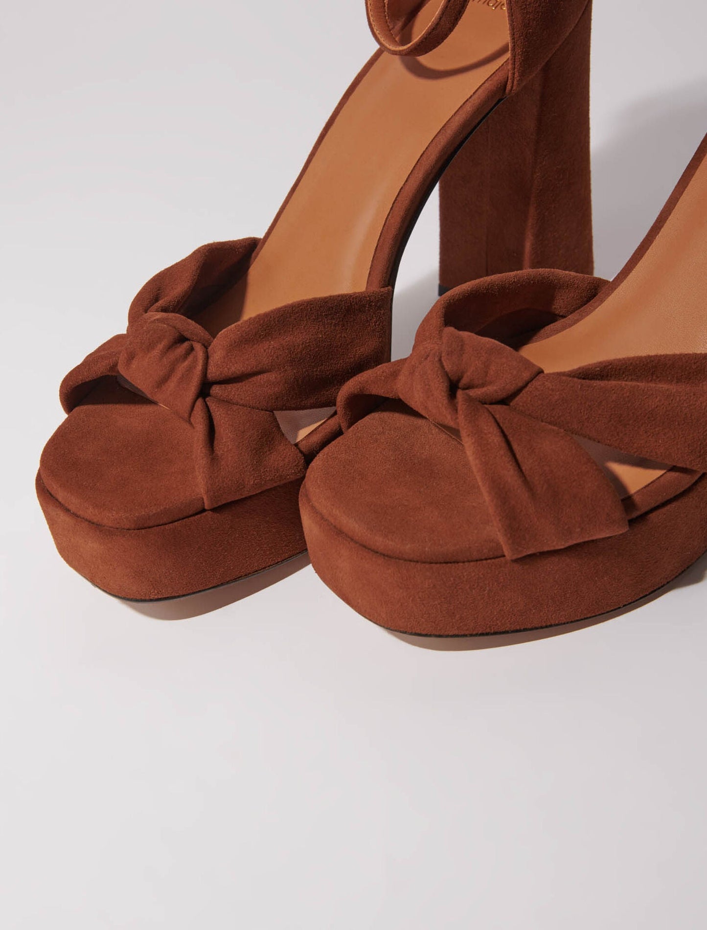 Brown  -Suede platform sandals