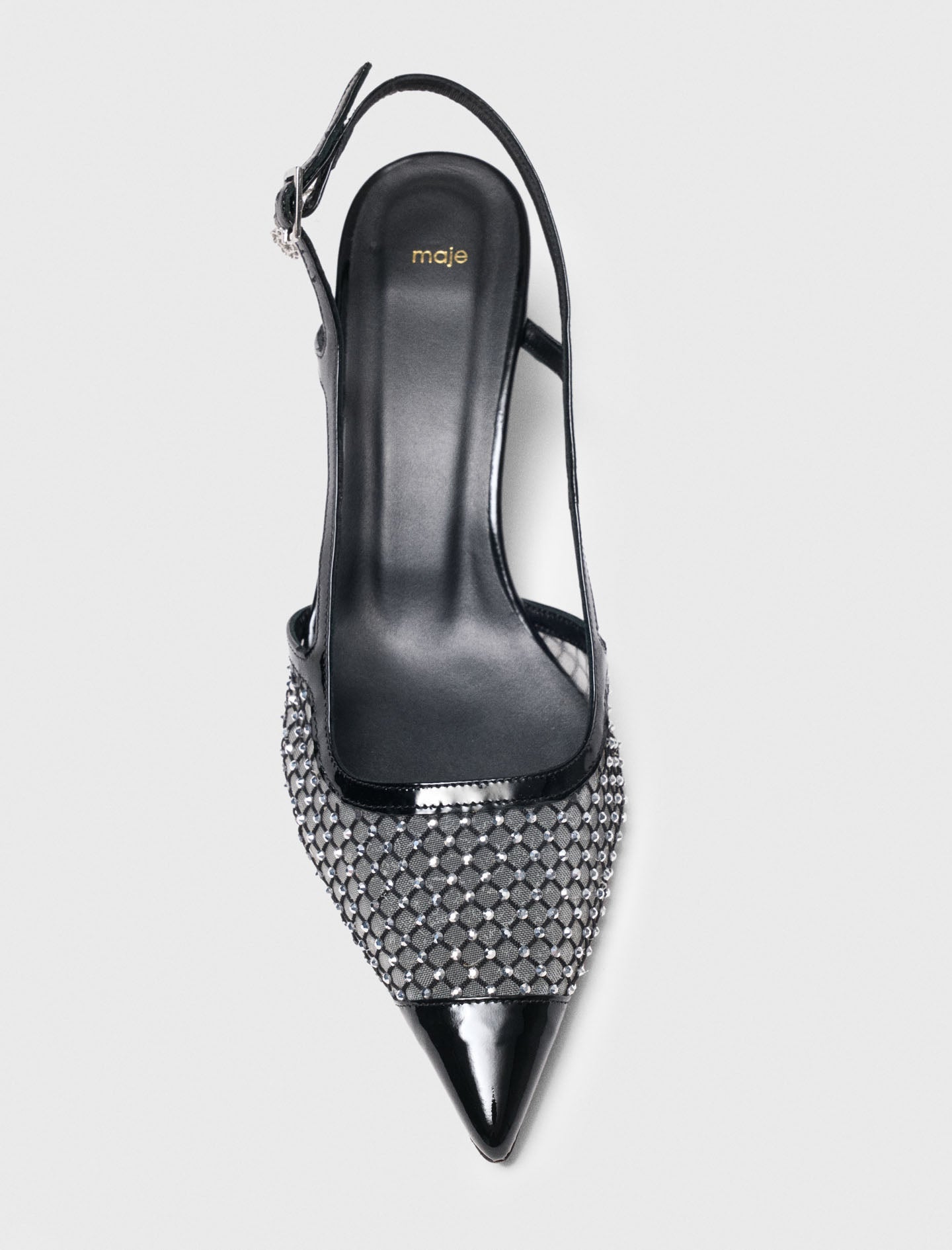 mfach00815 rhinestone mesh pumps black