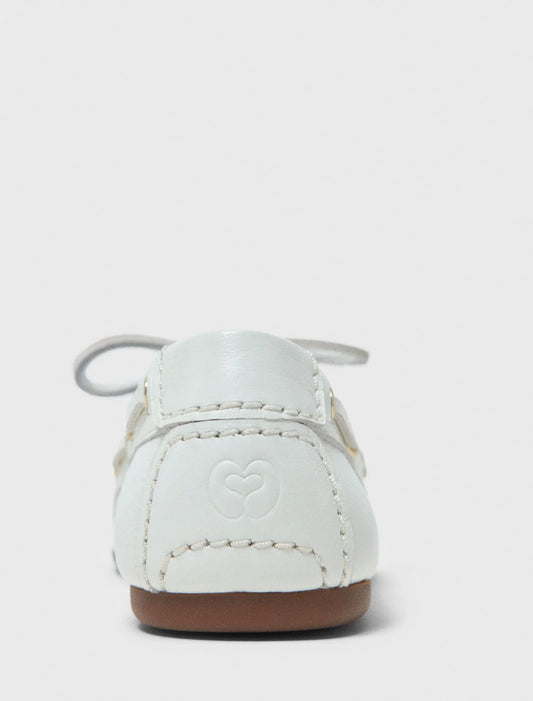 Leather Boat Shoes White