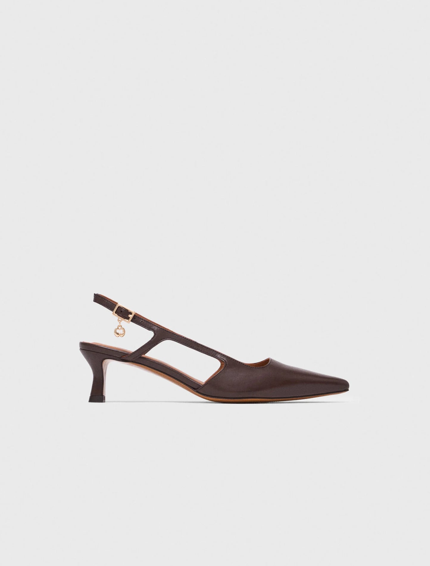 Leather slingbacks Brown