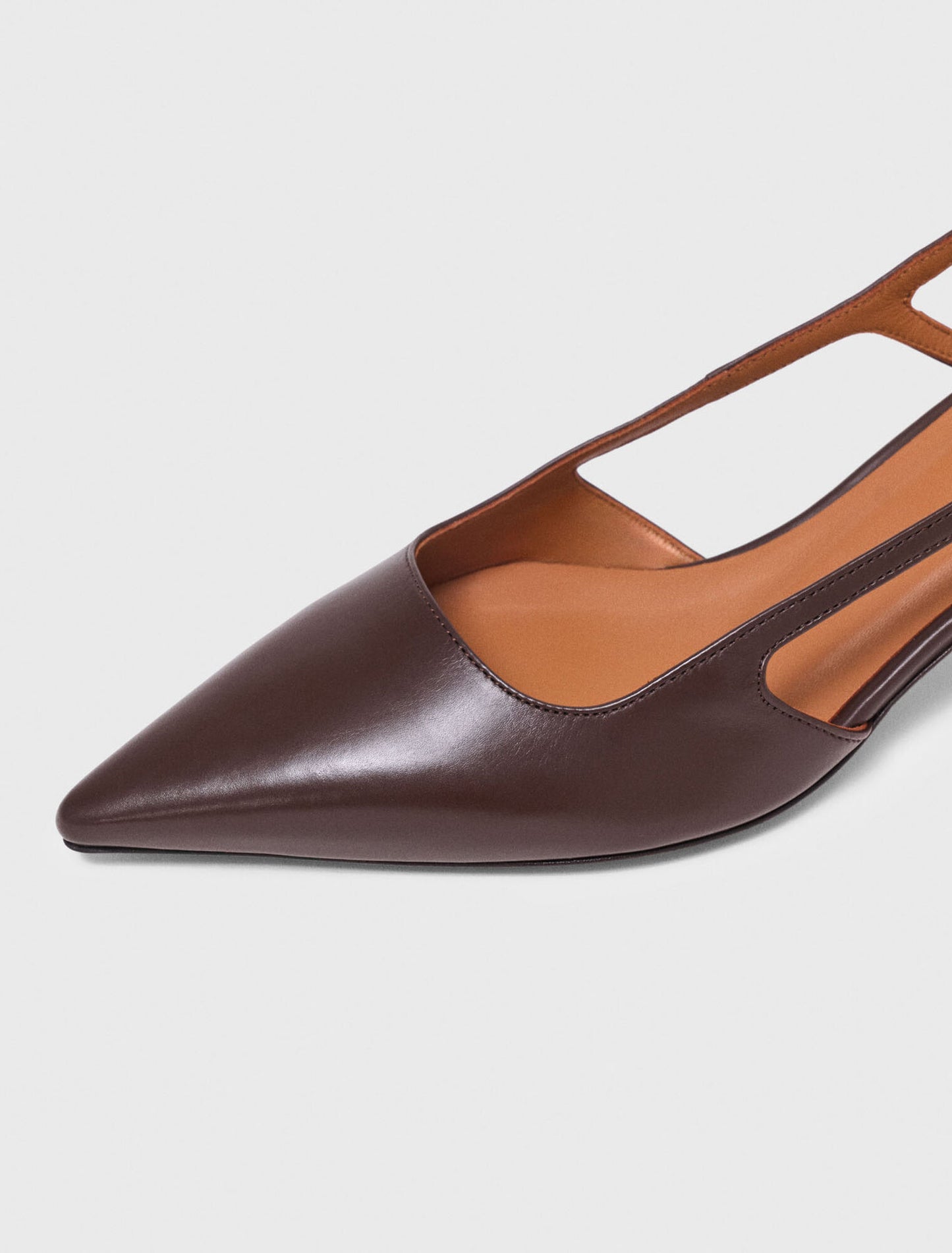 Leather slingbacks Brown