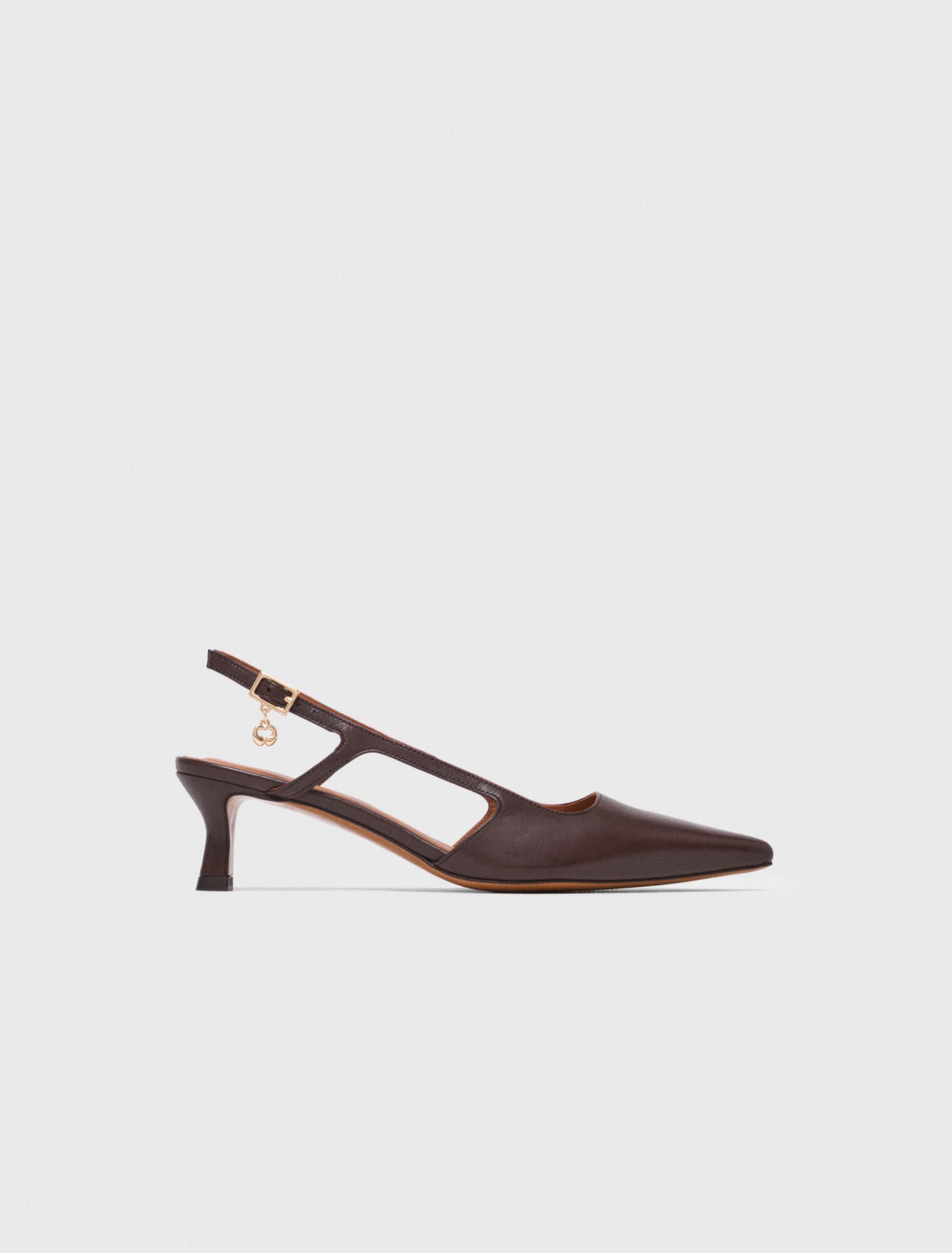 Leather slingbacks Brown
