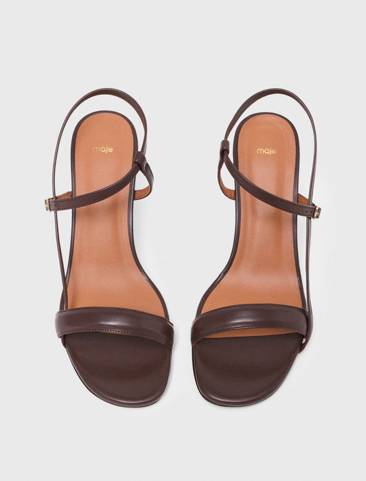 Strappy leather sandals Brown