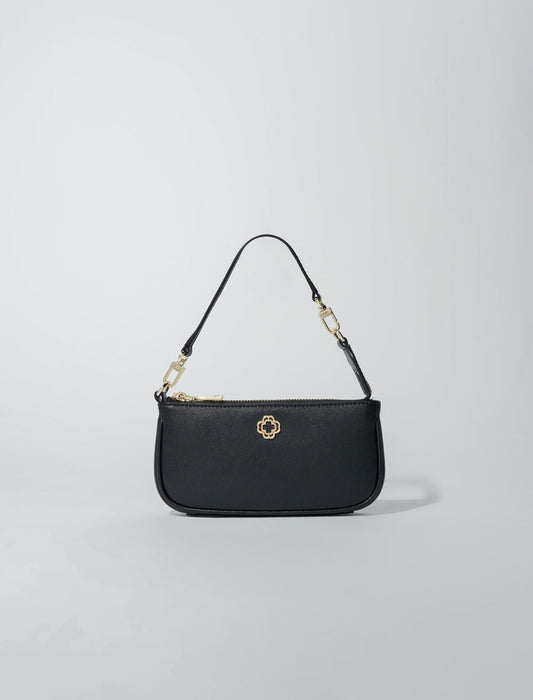 Black featured-Leather clutch bag