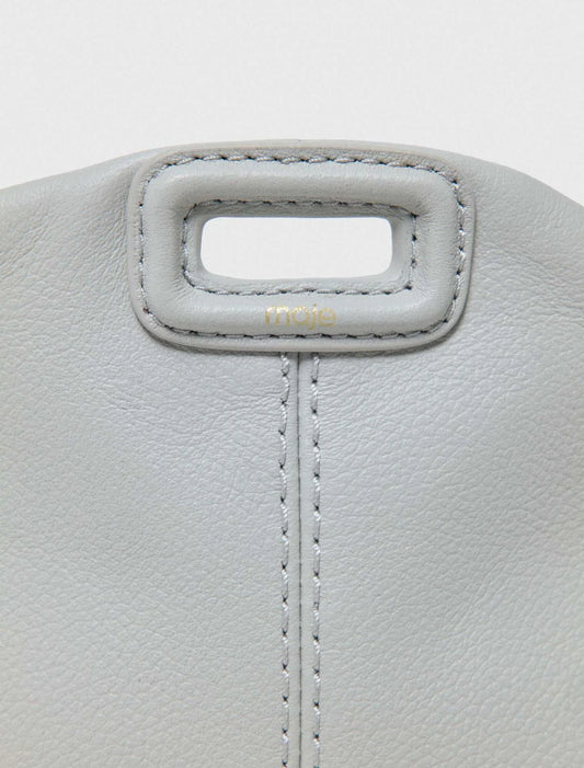 Miss M Micro Grained Leather Bag Light Grey