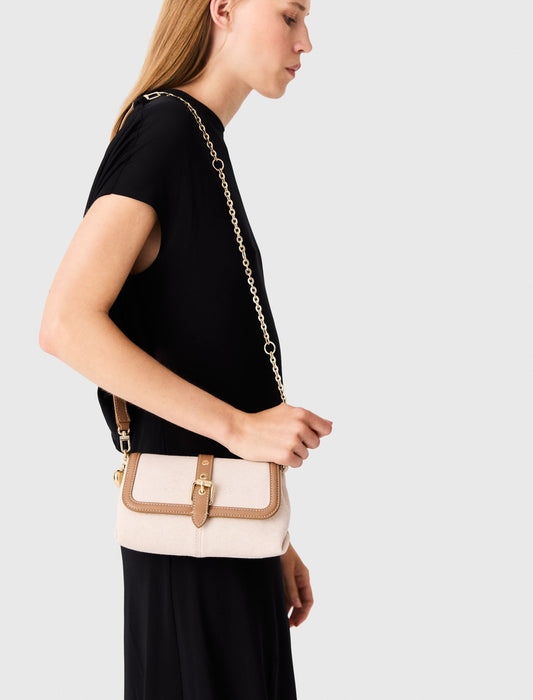 Miss M walk canvas & leather mix Moka/White