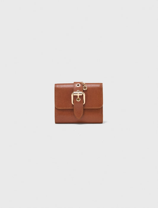 Miss M smooth leather wallet Tobacco
