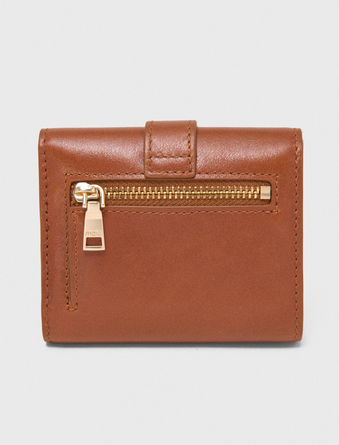 Miss M smooth leather wallet Tobacco